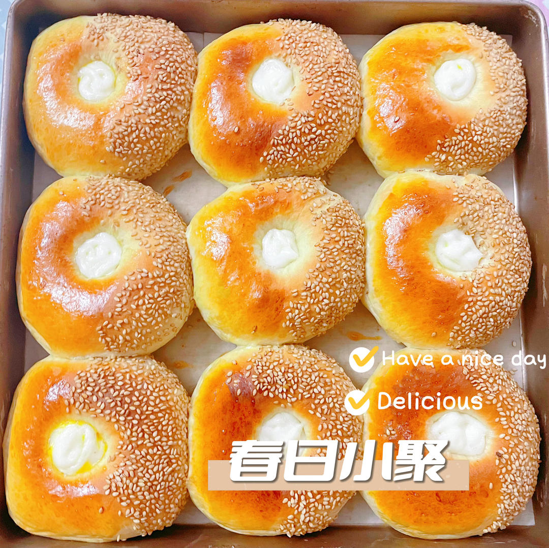 日式芝麻红豆包｜香甜柔软