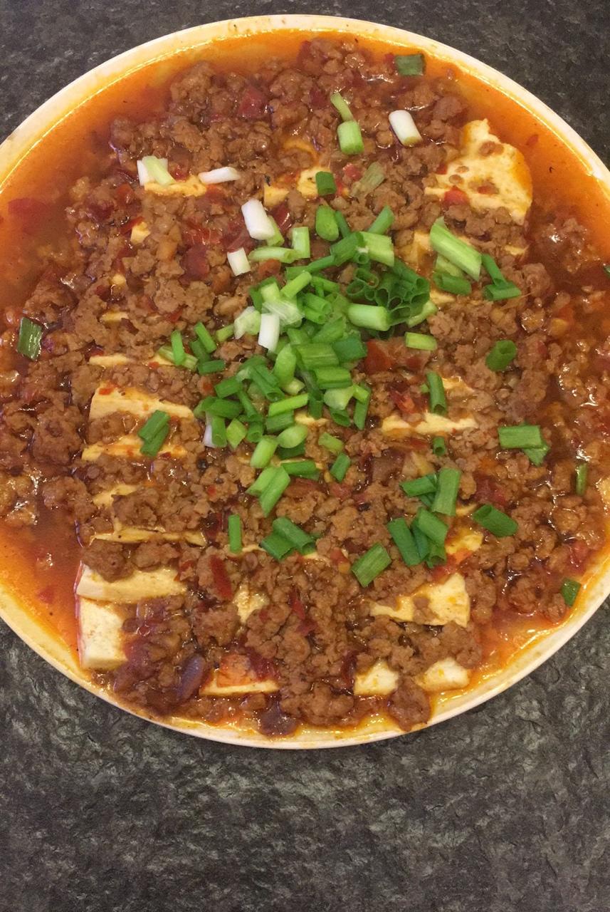 香辣肉末蒸豆腐