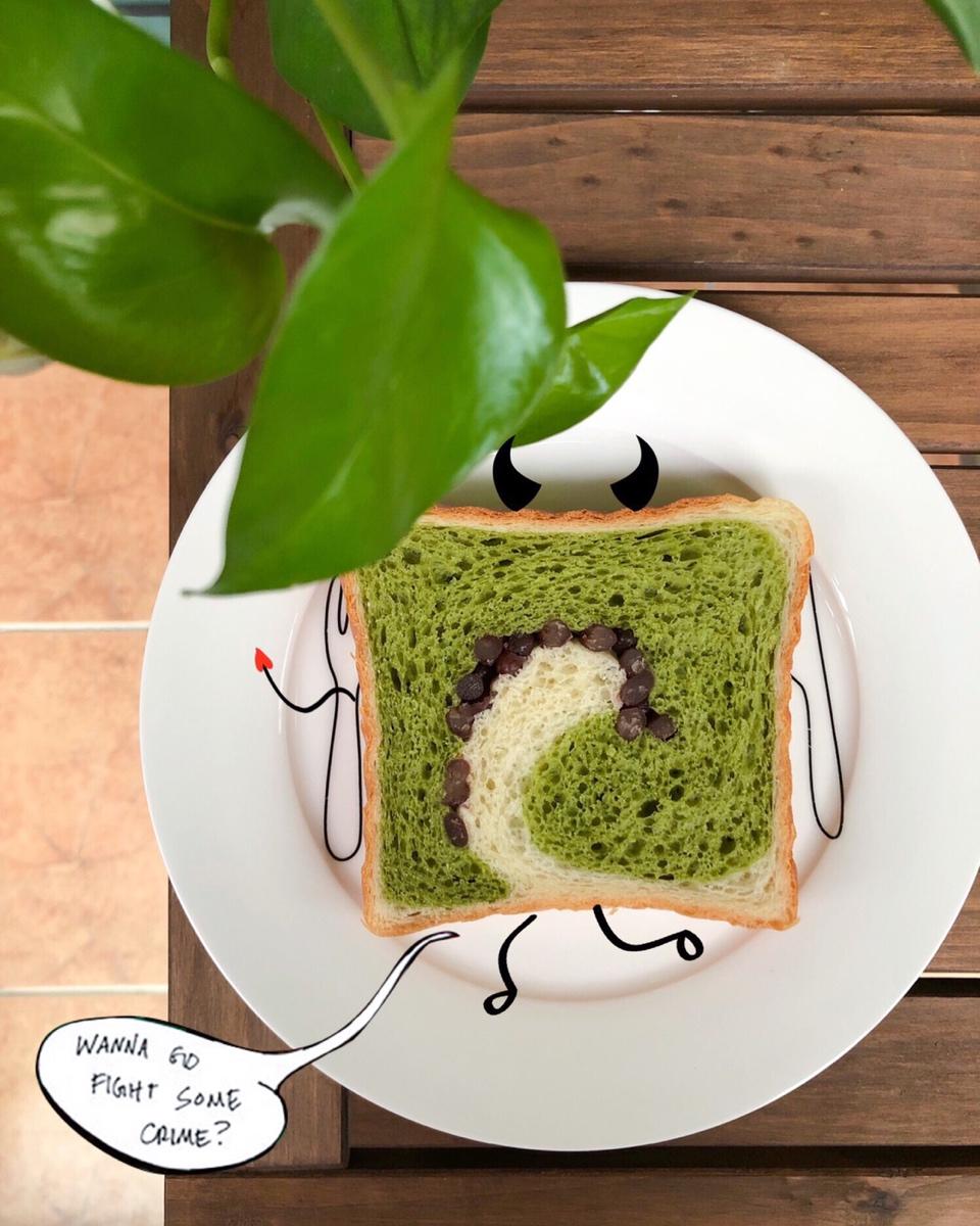 抹茶蜜豆吐司