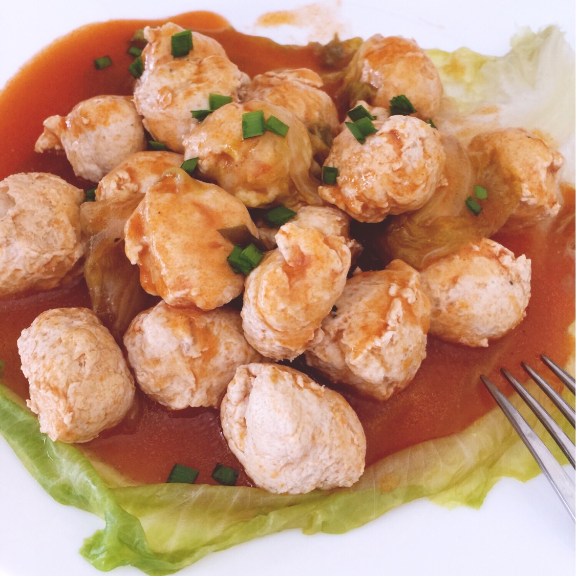 酸酸甜甜【茄汁鸡肉丸】