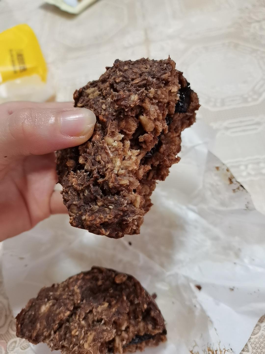 无糖无油爆浆黑巧燕麦蛋糕