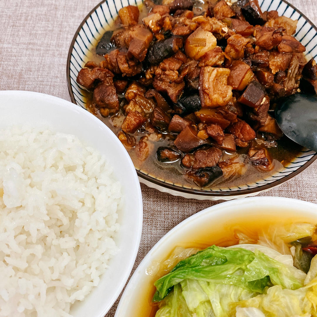 洋葱酥卤肉饭