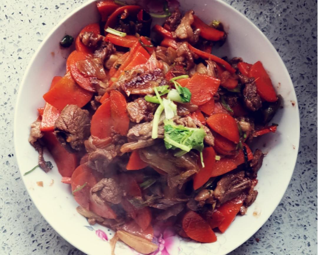 胡萝卜炒羊肉（较简单）