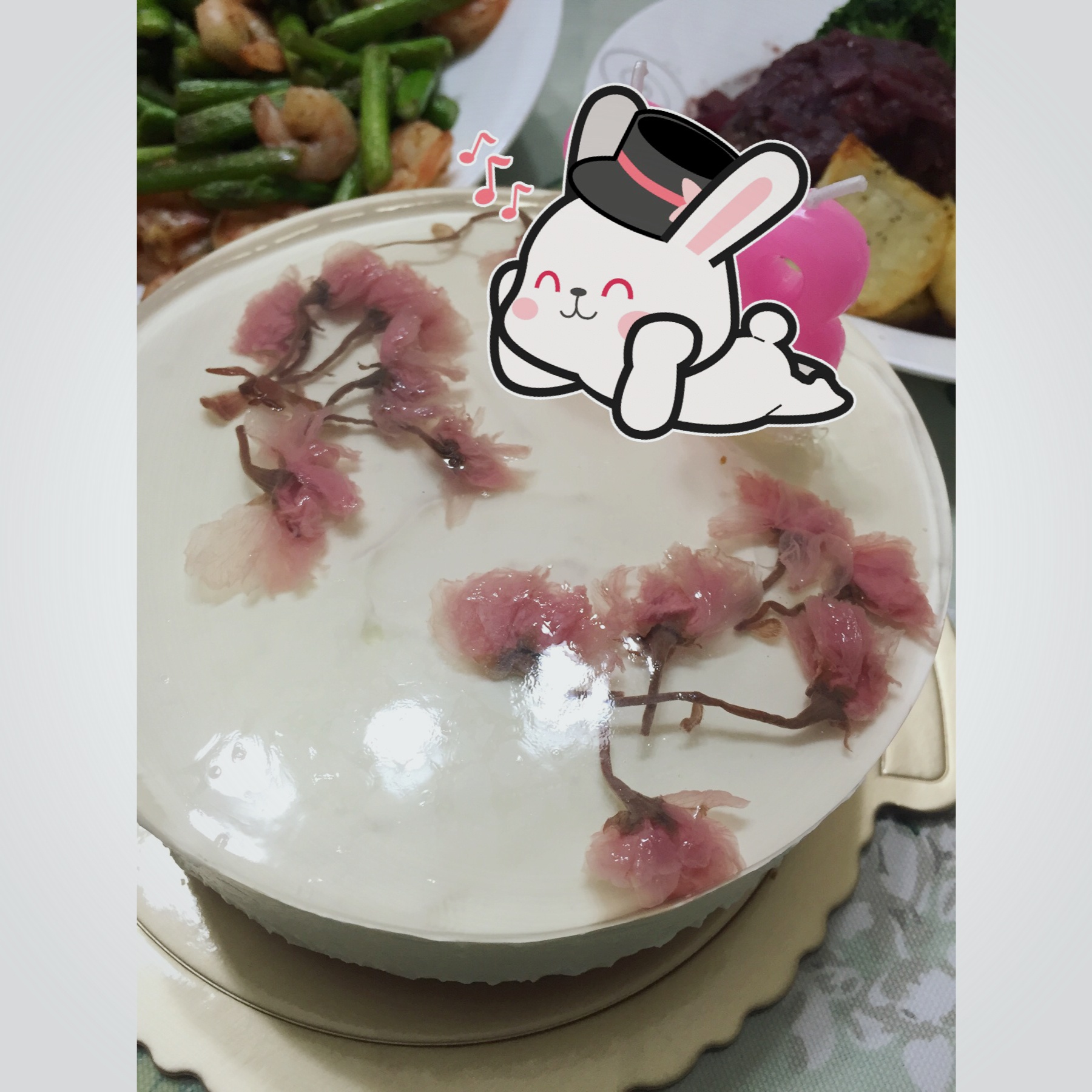 颜值爆表的樱花慕斯。（6寸圆模）