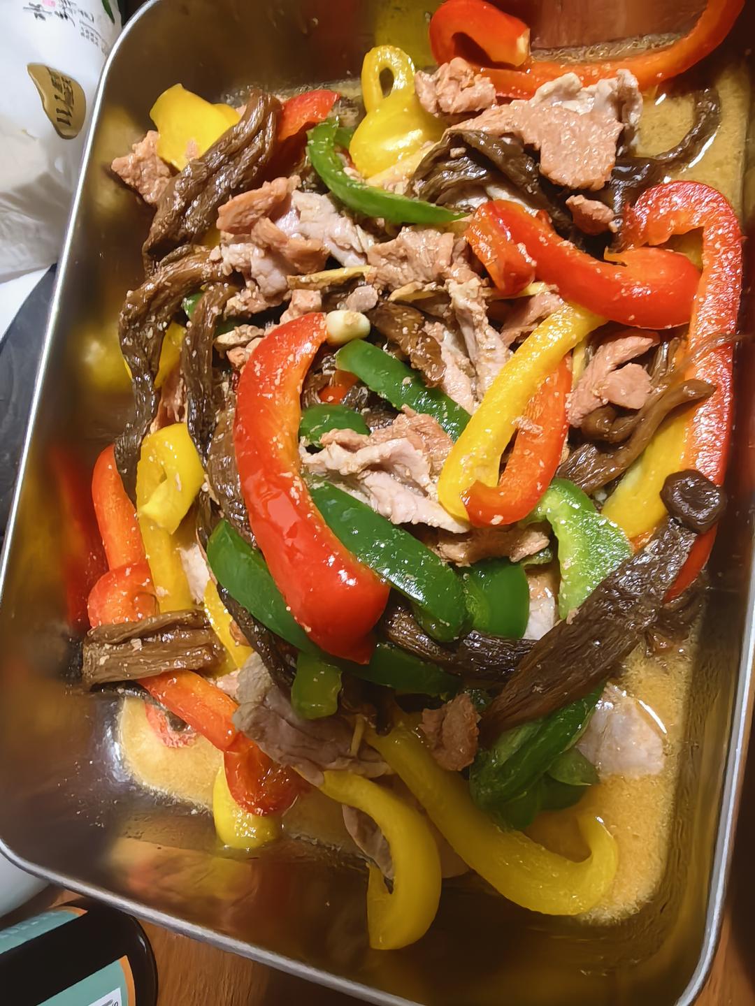 鹿茸菇炒肉片