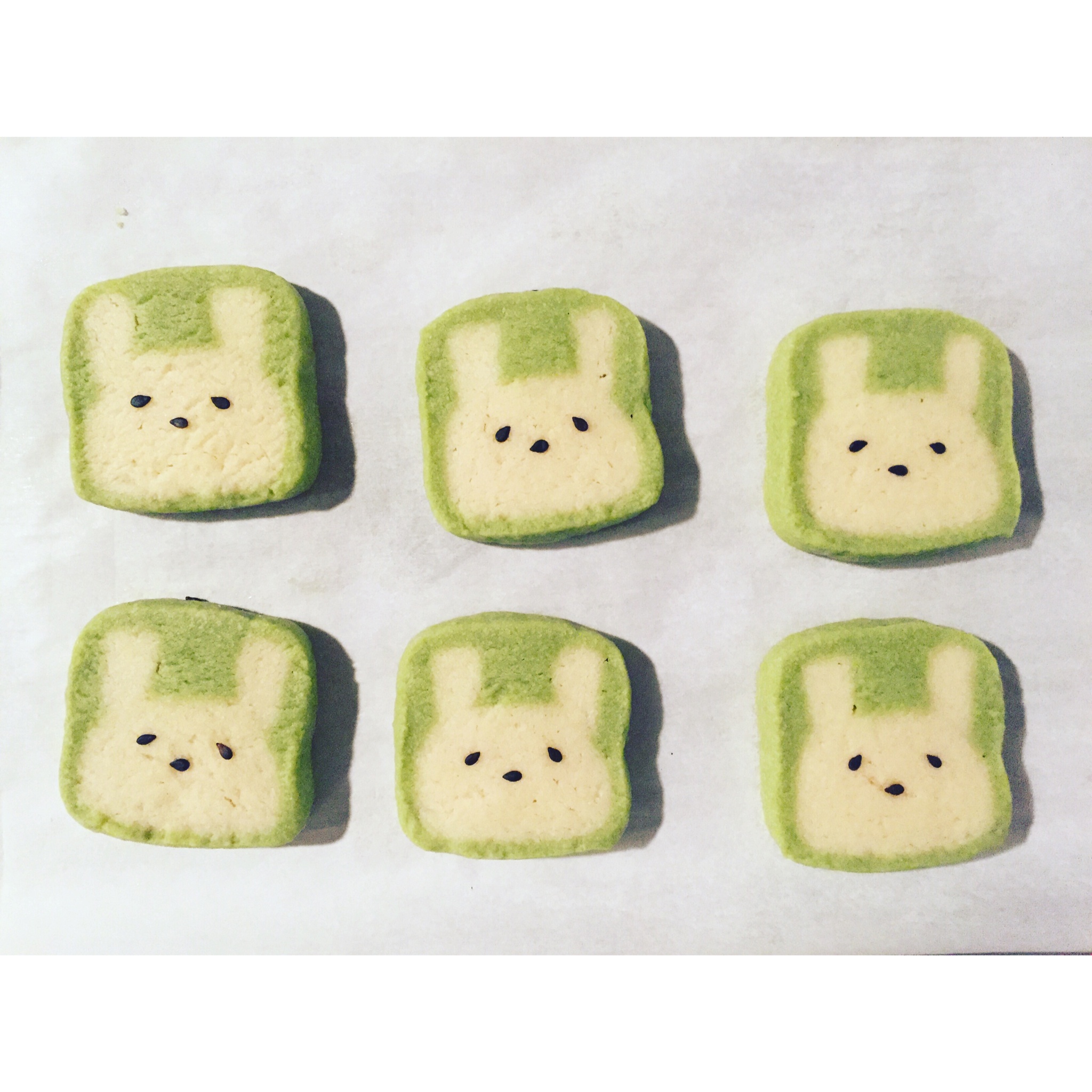 抹茶兔兔曲奇（比熊猫简单！超详细实物图+超良心手绘图）