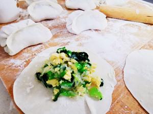 小白菜粉丝鸡蛋烫面素蒸饺的做法 步骤2