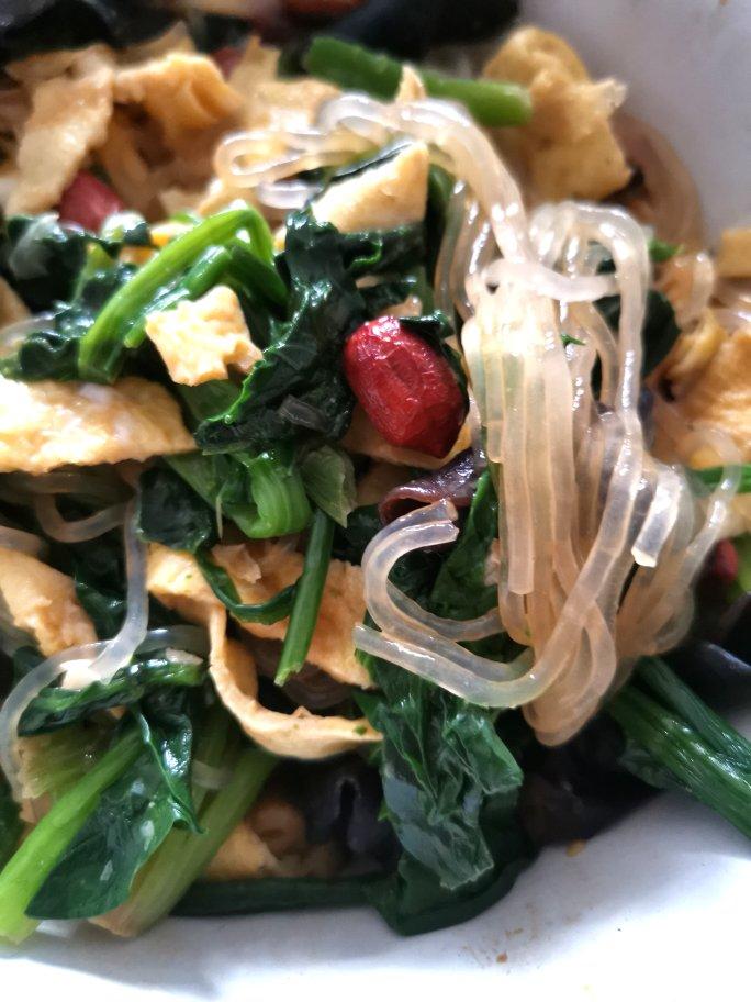 凉拌粉丝菠菜