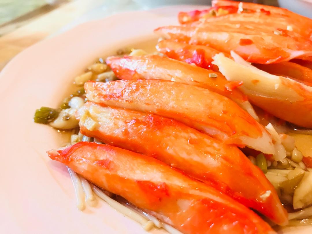 十二橡树99做的蟹柳蒸金针菇