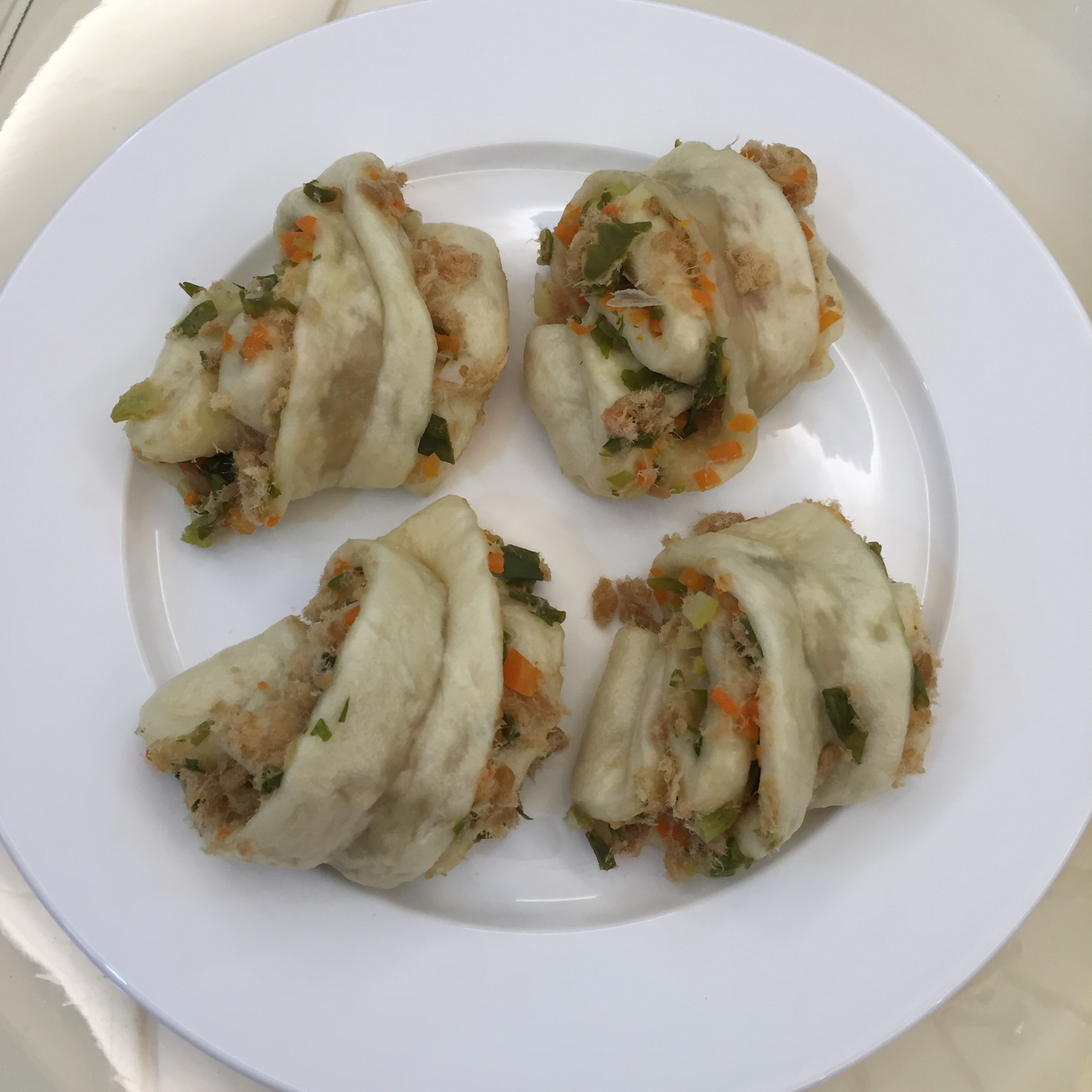 胡萝卜葱花肉松花卷