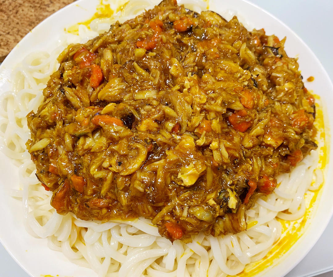 葱油蟹黄捞面