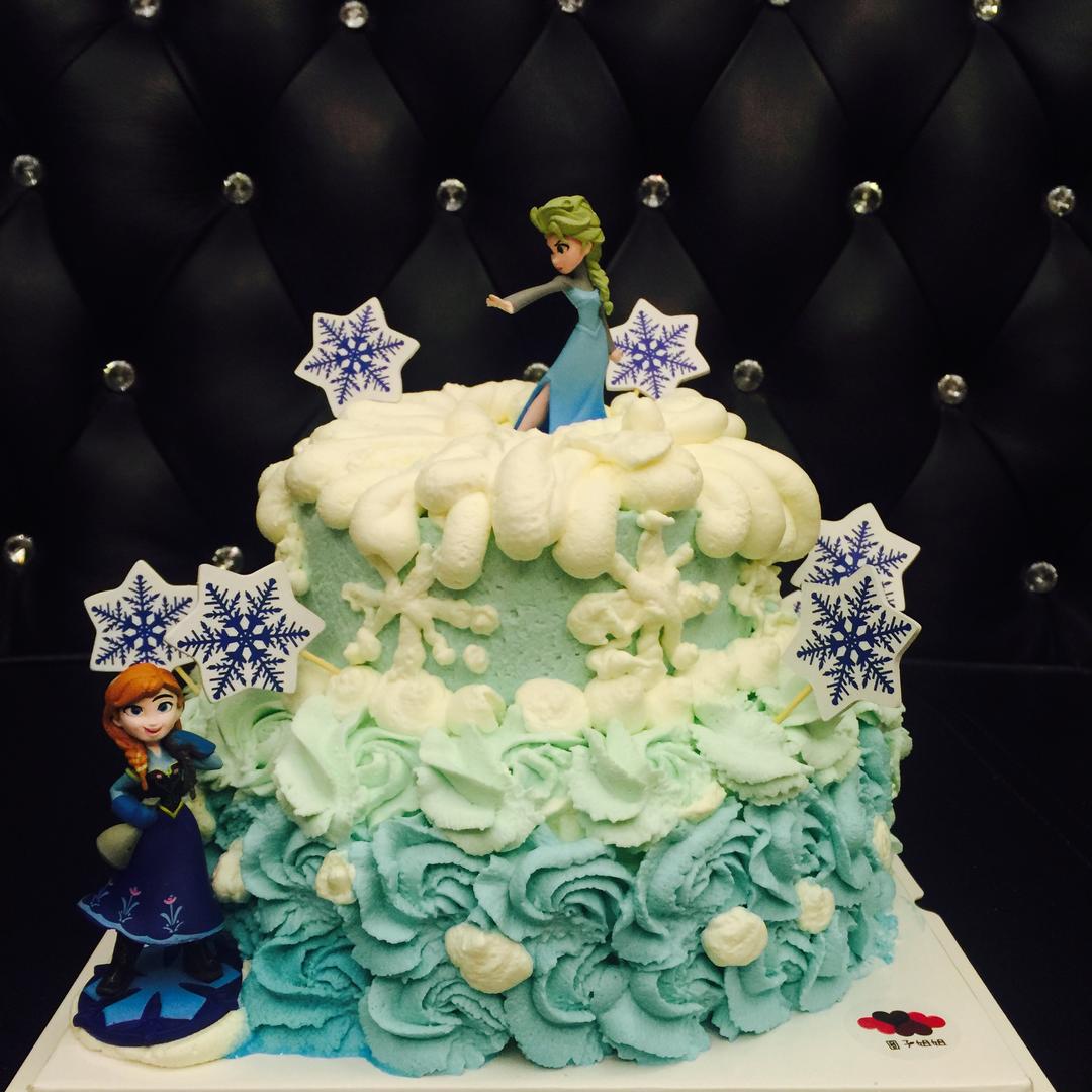 冰雪奇缘主题双层蛋糕--Frozen艾莎
