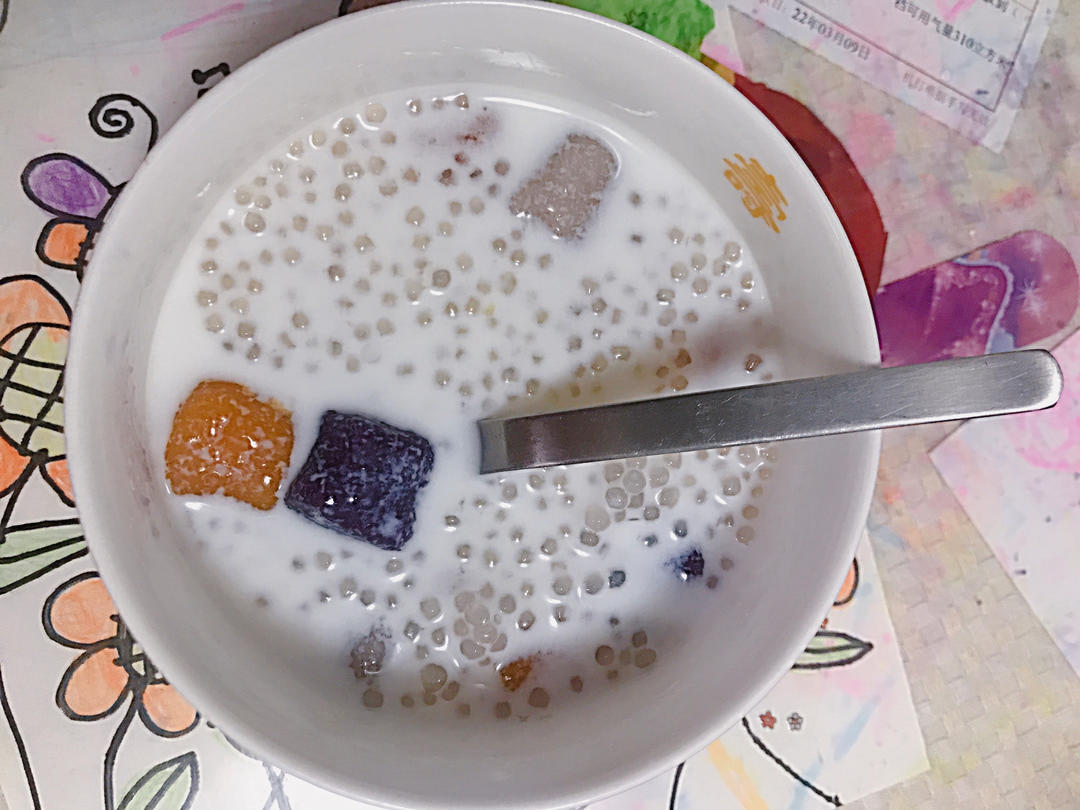 🥛牛奶西米芋圆【超简单】