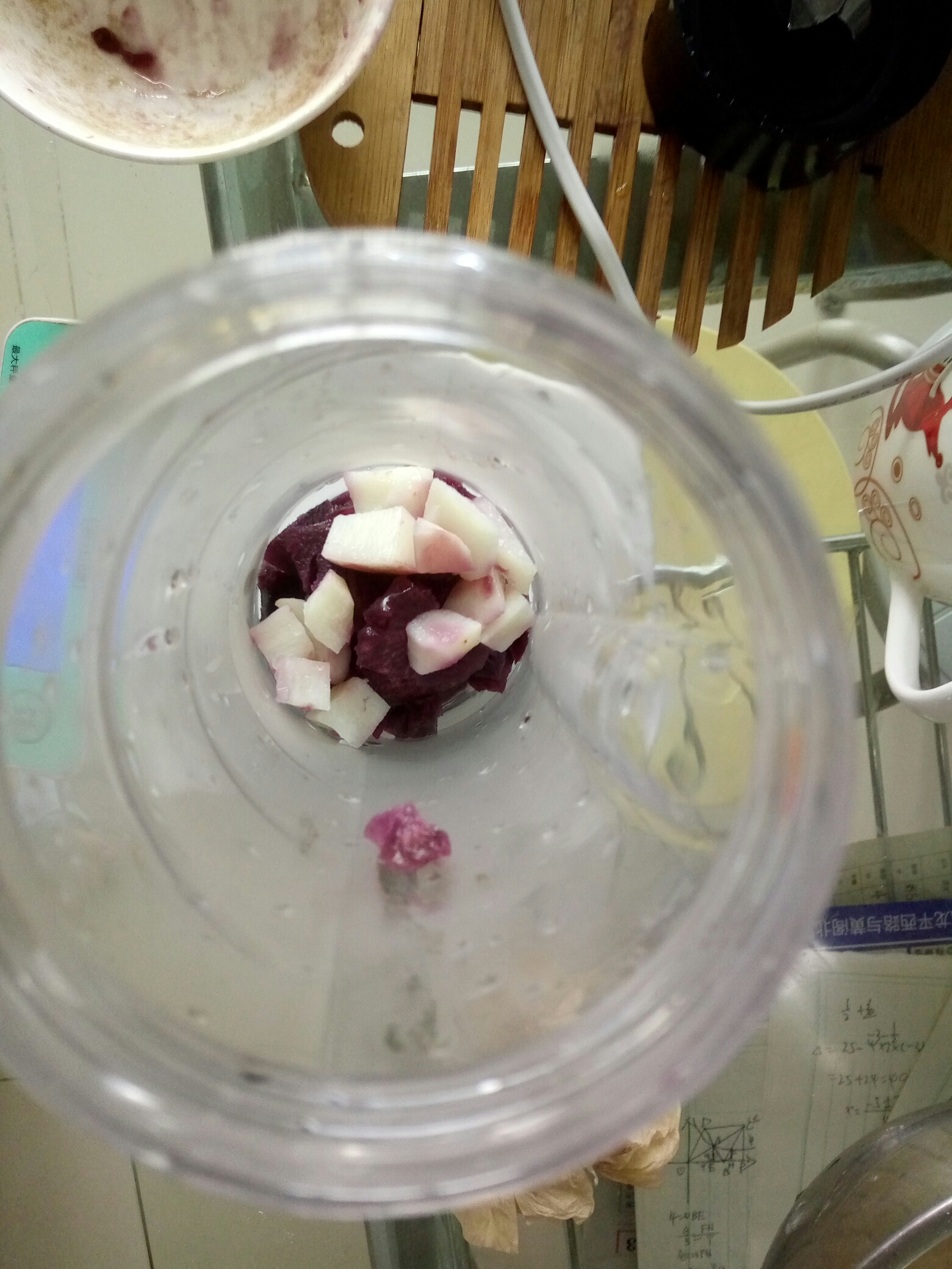 紫薯淮山红枣牛奶（低脂）的做法 步骤1