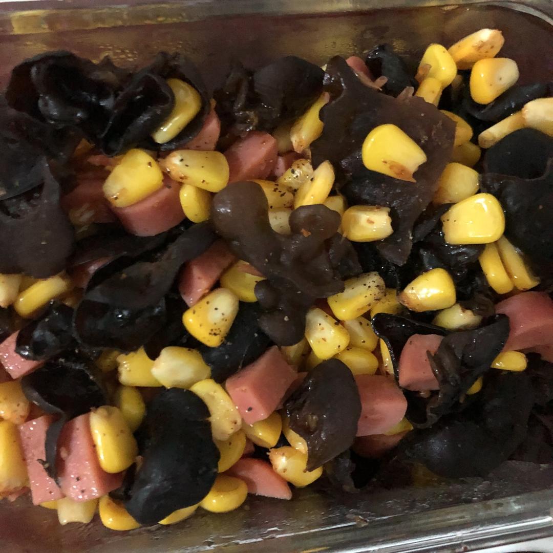 葱香玉米腊肠丁