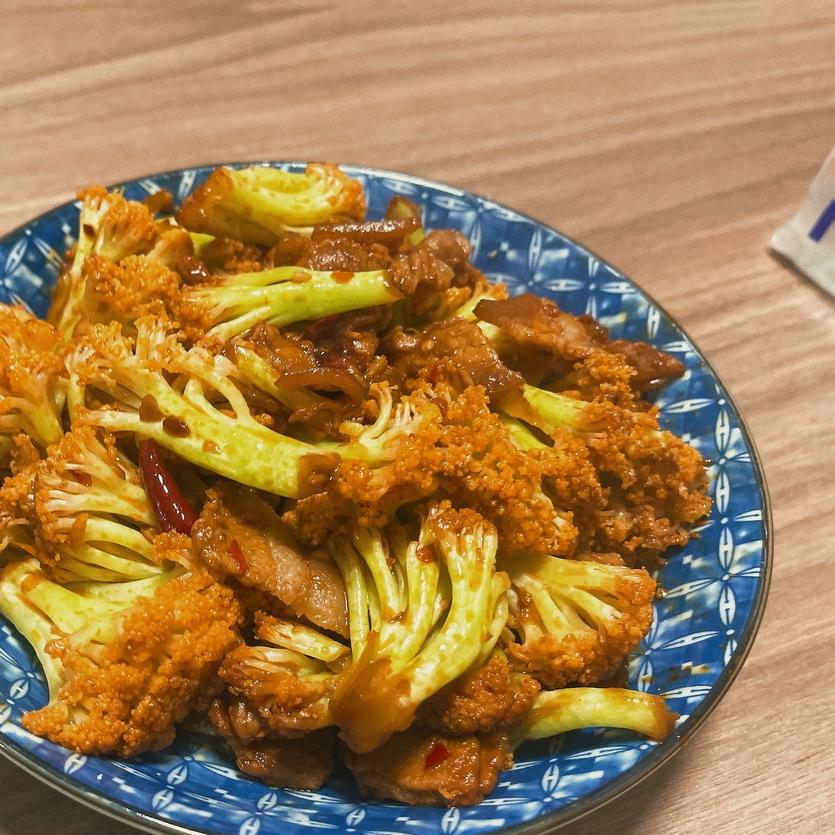 不焯水超级懒人干锅花菜（并且少油健康）