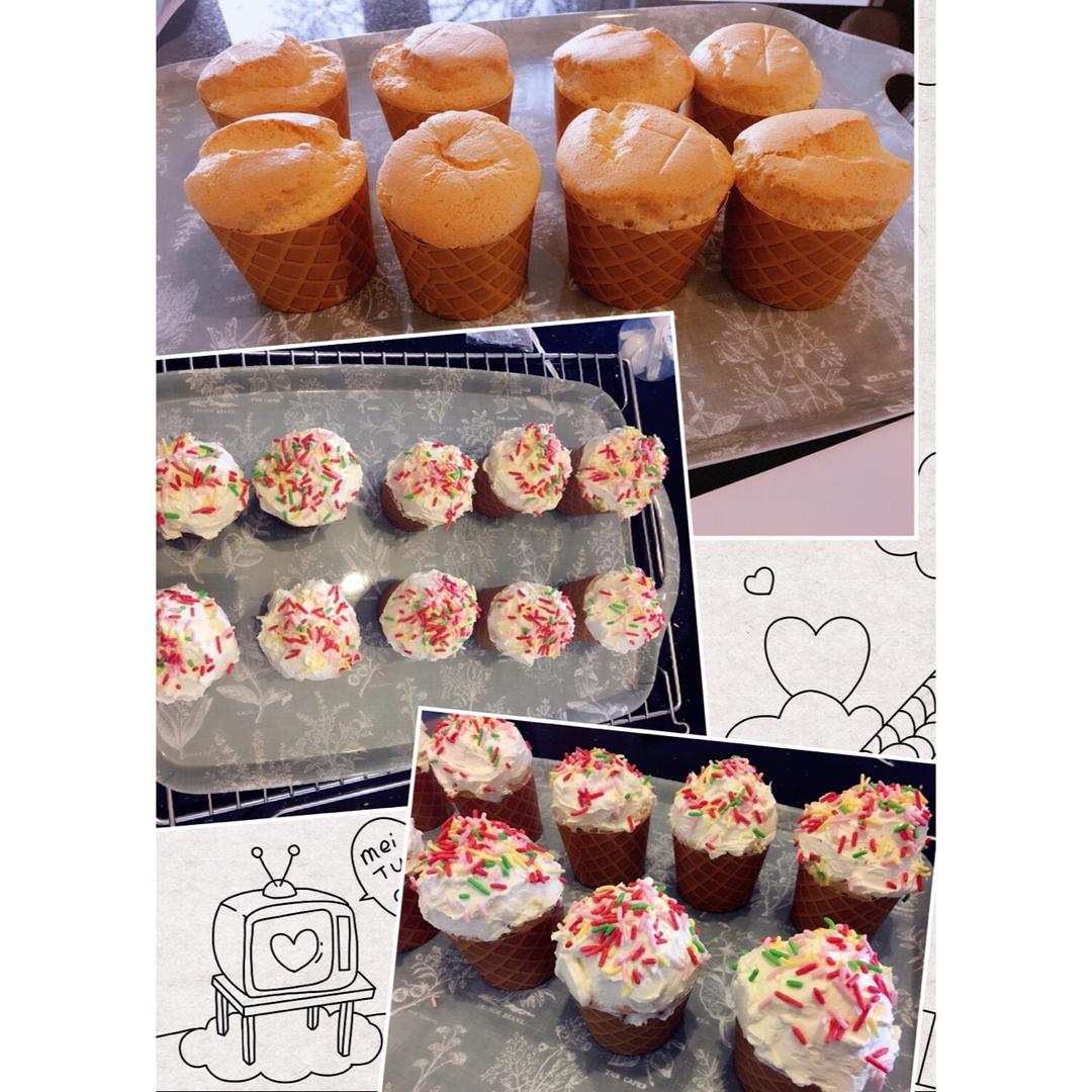 戚风杯子蛋糕^_^不开裂不回缩喔～