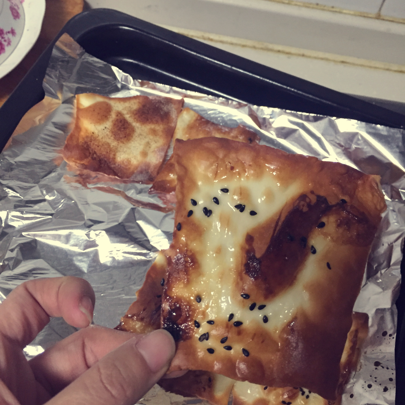 饺子皮做芝士脆片