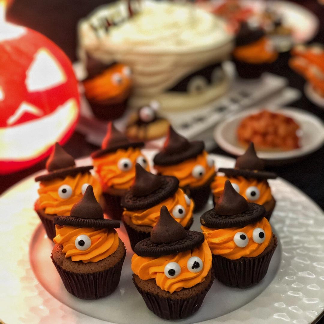 【万圣节】女巫帽子cupcake—美的T7-L382B智烤大师