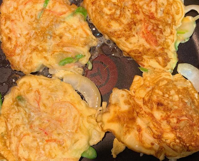 超级易做韩式蟹肉蛋饼的做法