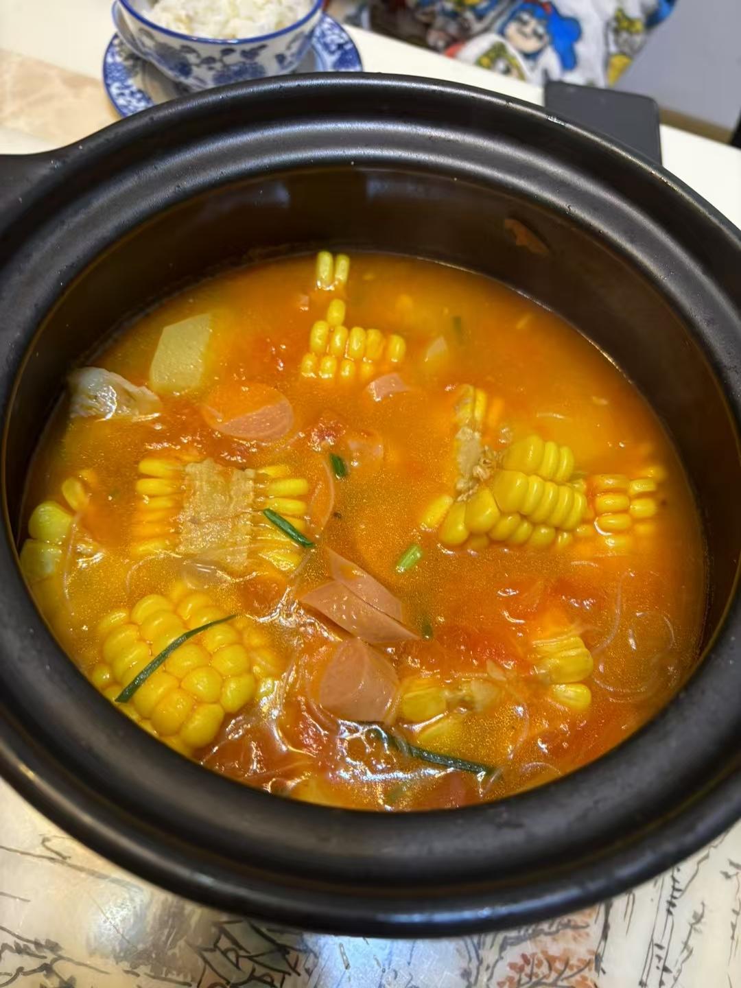 番茄土豆玉米排骨汤