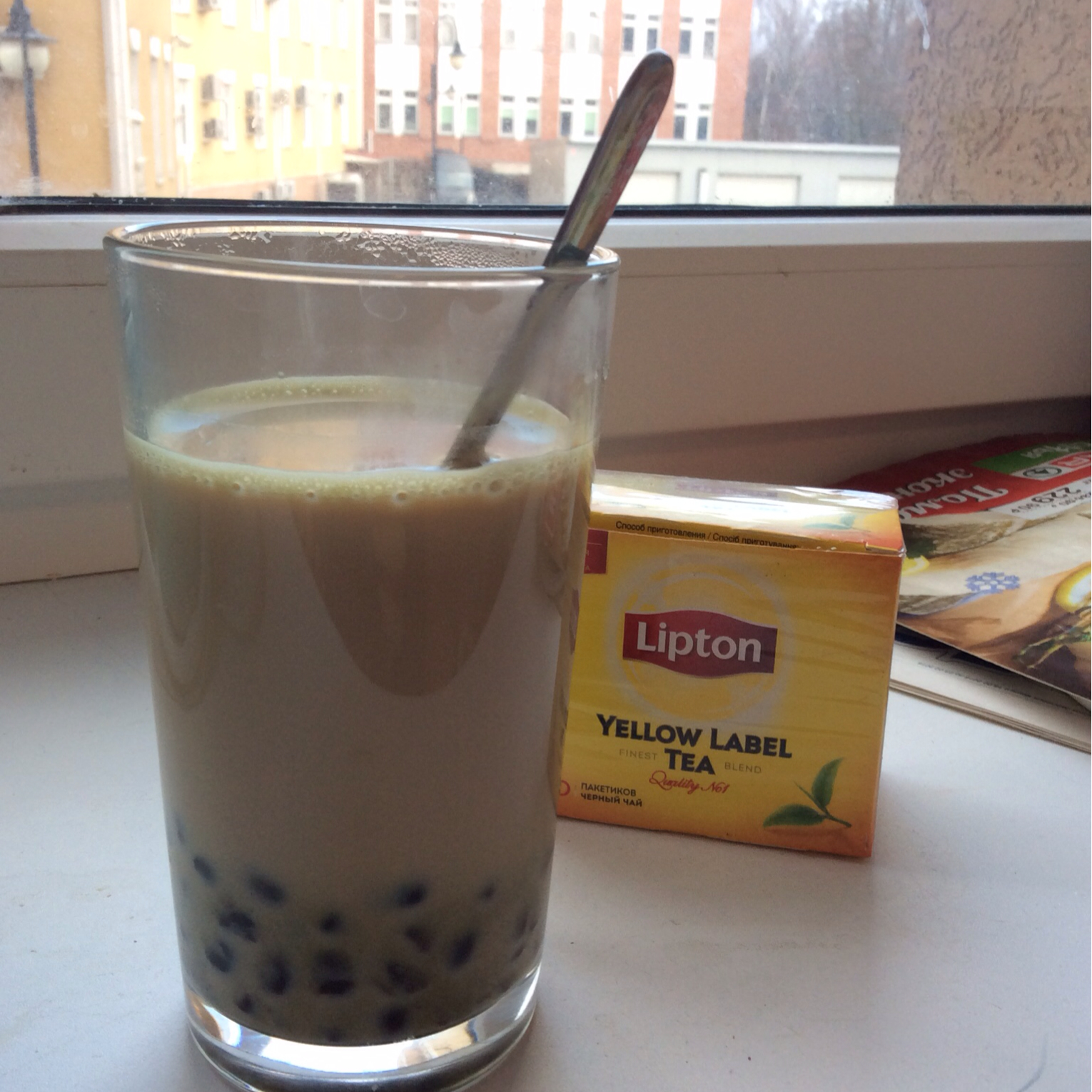 浓浓的锅煮奶茶