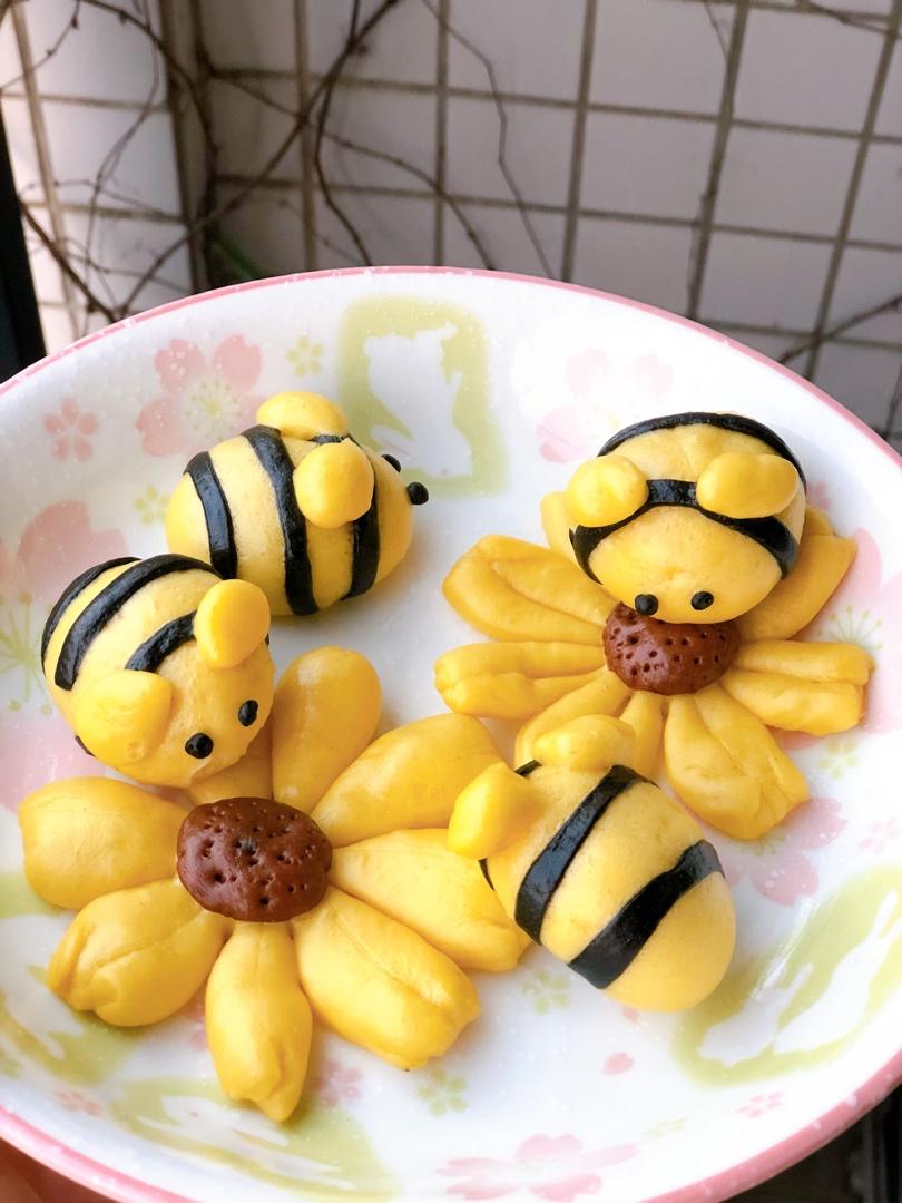 【向日葵蜜蜂馒头】像玩一样的做美食，孩子特爱吃！