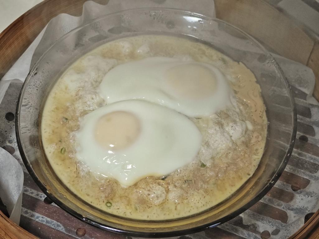 简单又好吃的肉饼蒸蛋