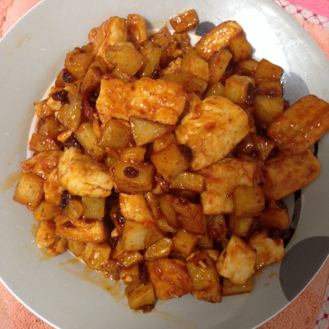 菠萝咕老豆腐
