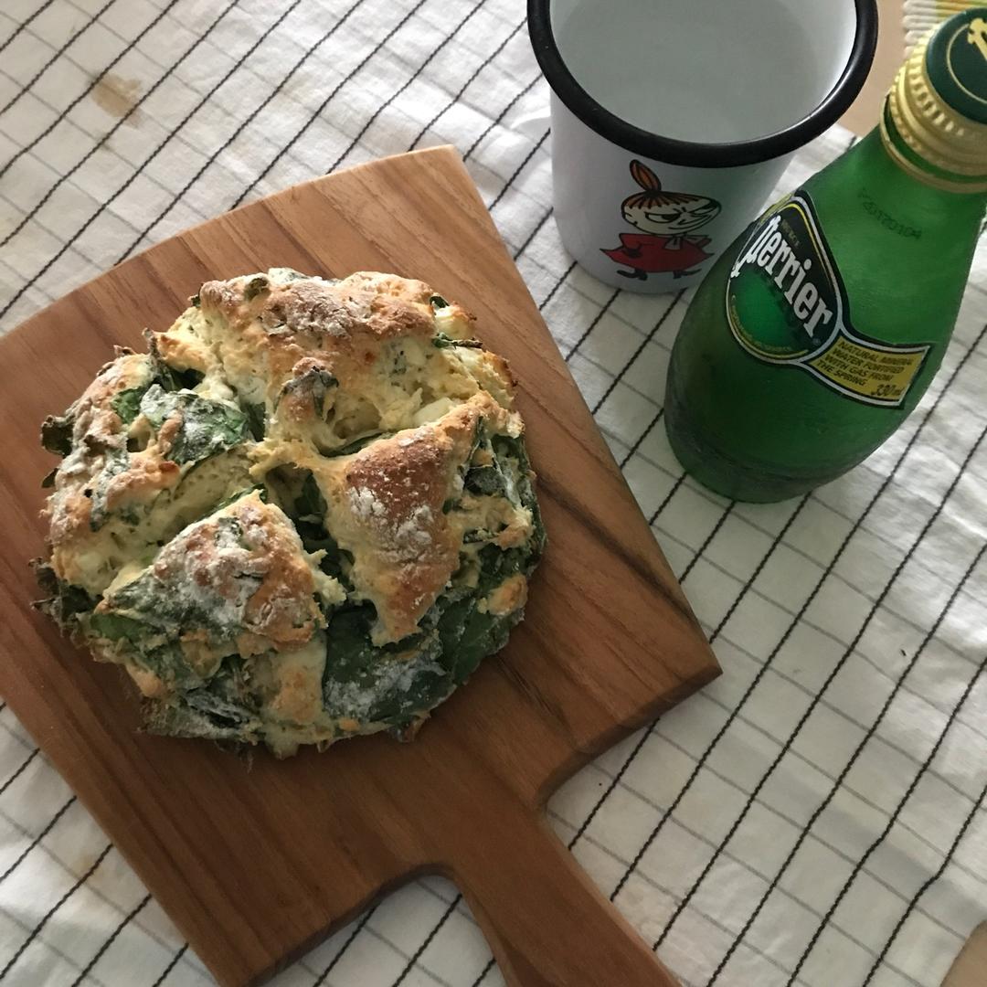 菠菜南瓜奶酪丹波面包丨健康·烘焙