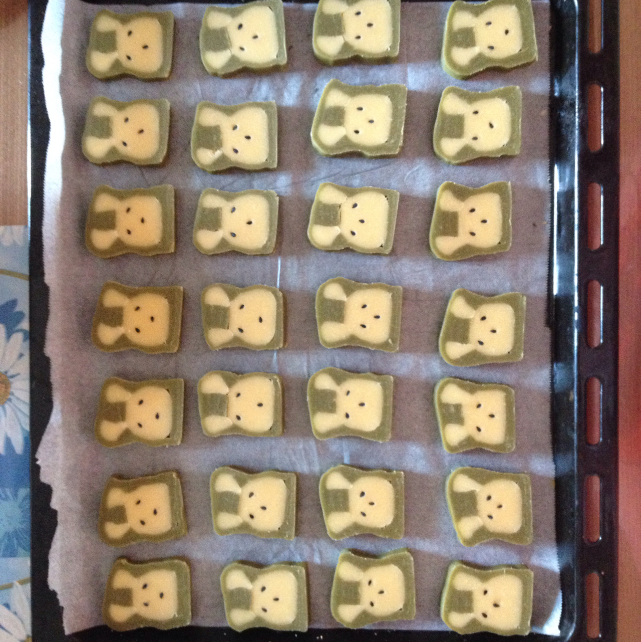 抹茶兔兔曲奇（比熊猫简单！超详细实物图+超良心手绘图）