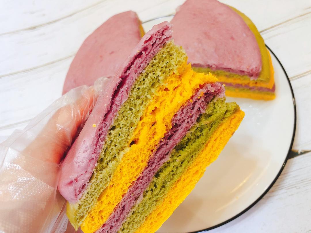 小瑜yummybaby做的三色发糕