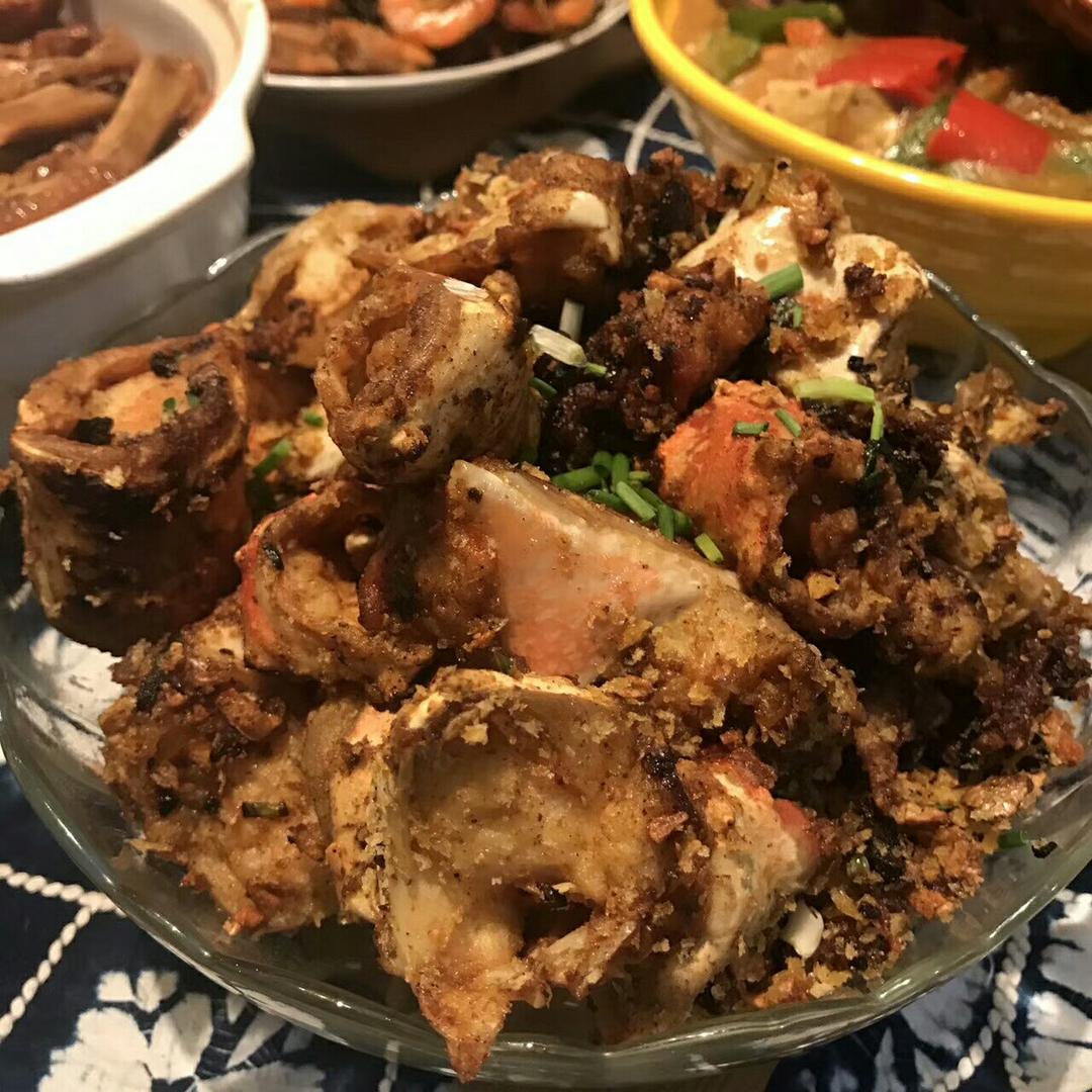 帝王蟹2⃣️吃😋芝士焗、避风塘