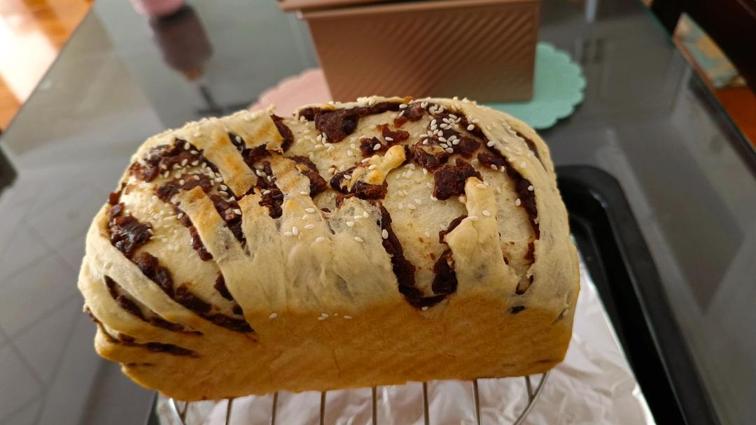 一次成功的豆沙吐司面包