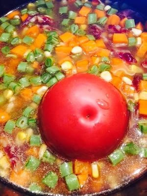 懒人版电饭锅腊肠西红柿饭的做法 步骤10