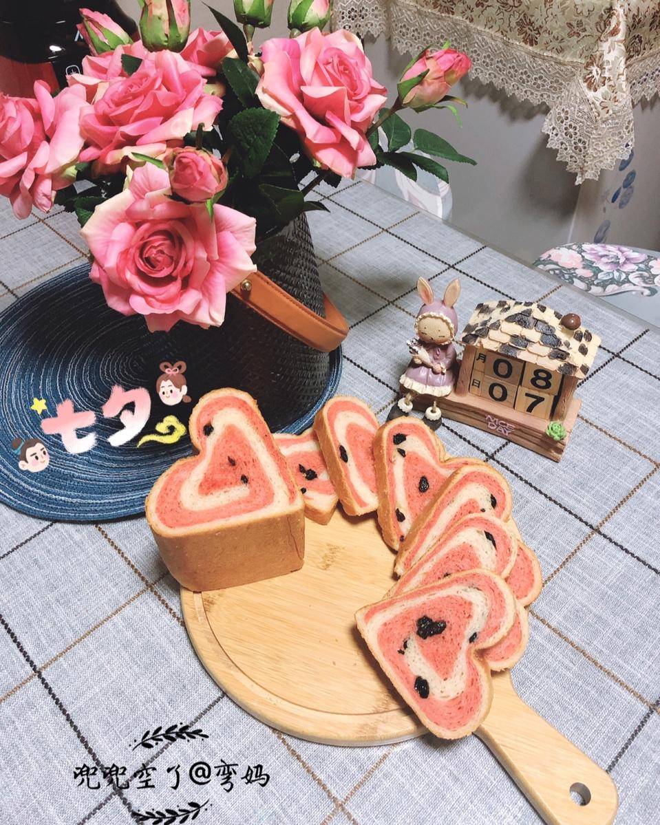 蜜豆抹茶心形吐司