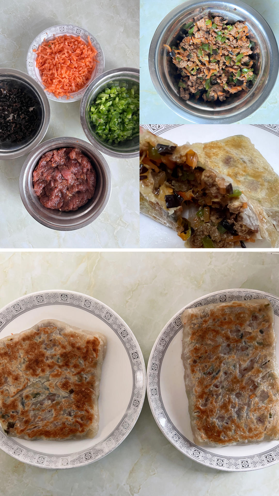 青椒肉丝馅饼（手抓饼版）