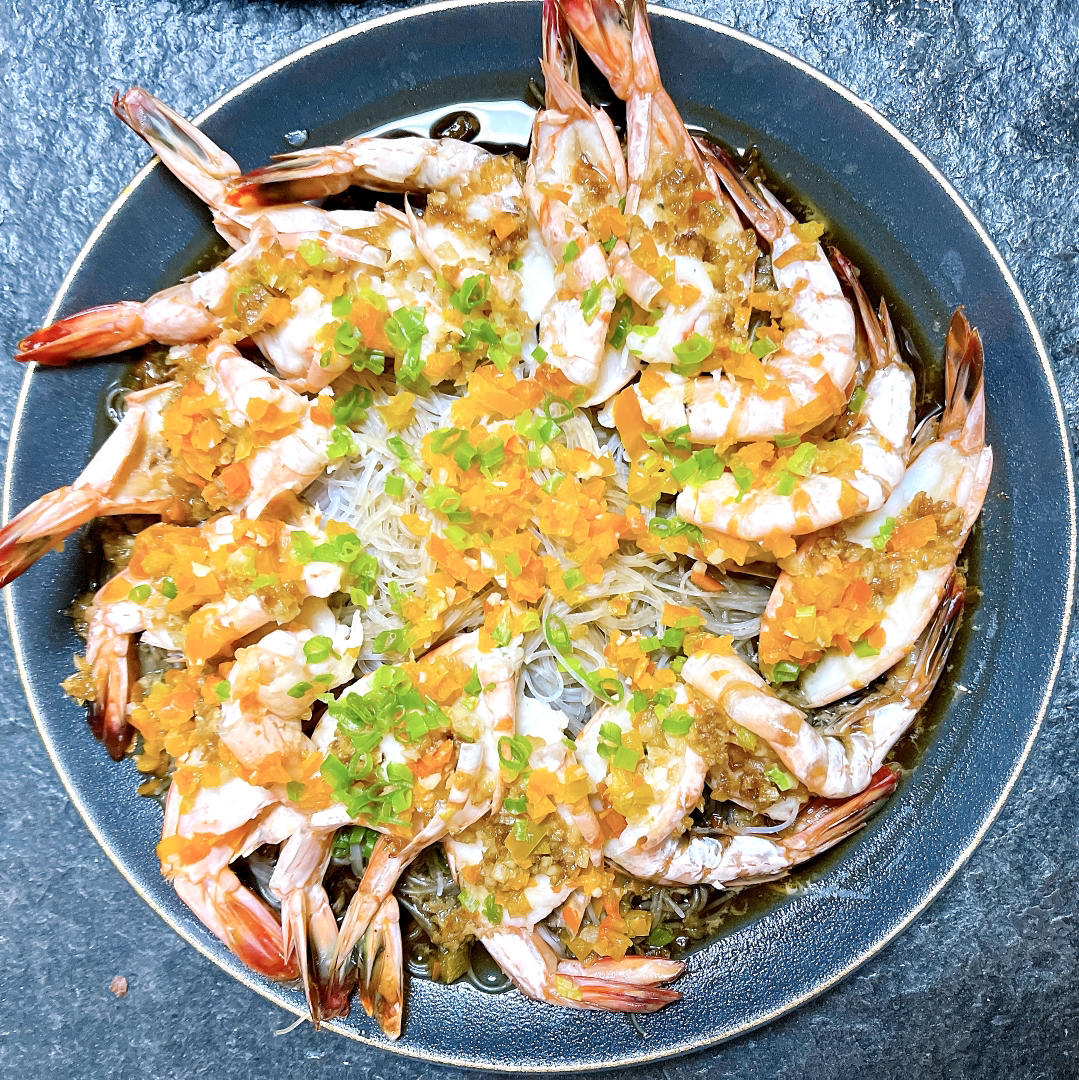 最美年夜饭-🌺花开富贵🦐（蒜蓉粉丝开背虾）