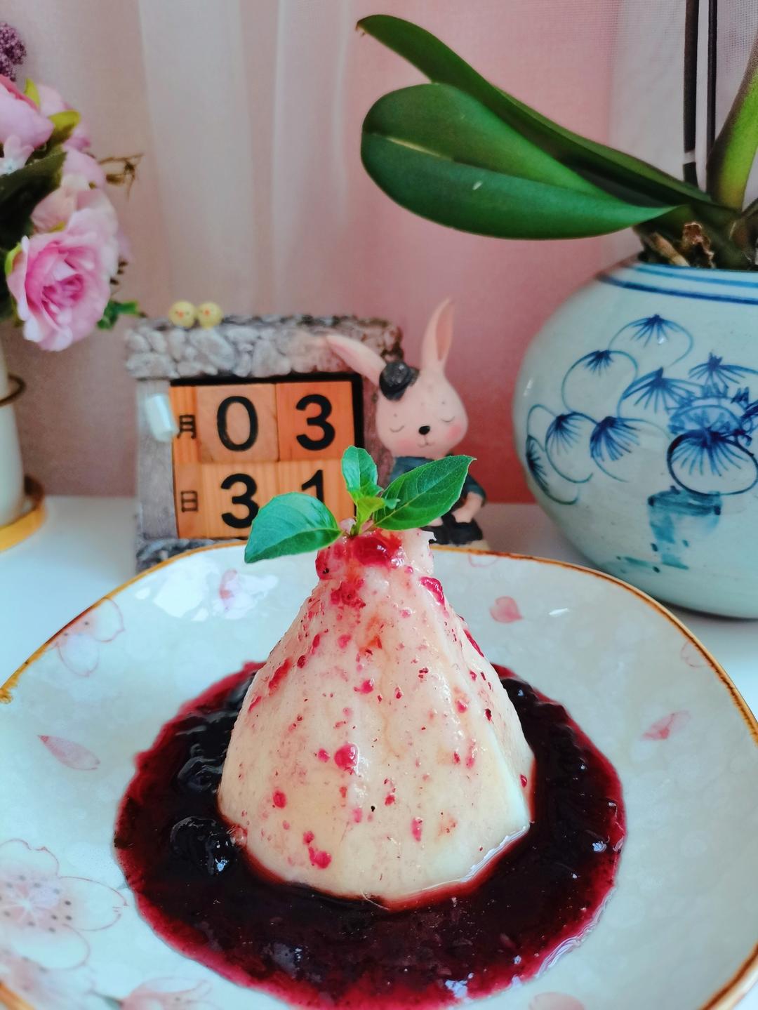 奶香蓝莓山药泥