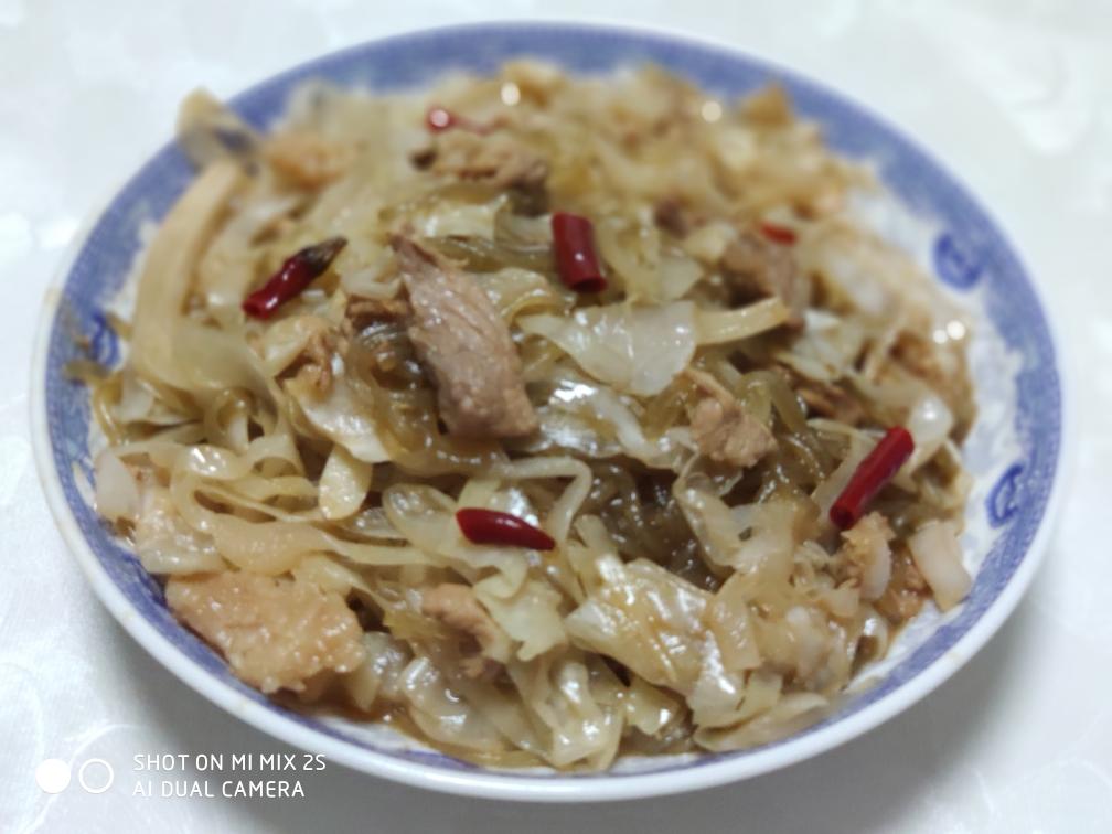 简单好做又下饭的泡菜苕粉肉丝