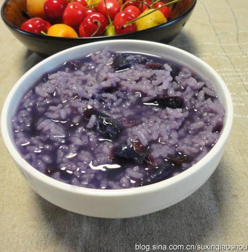 紫薯糯米粥的做法