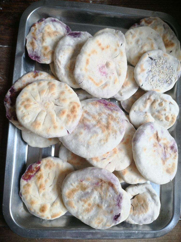 超快手不揉面不放油的低脂奶香紫薯饼