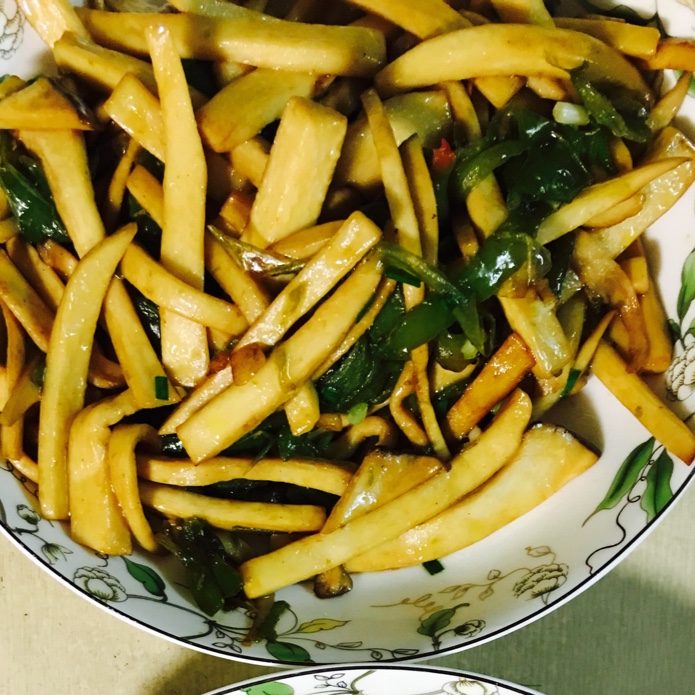 青椒素炒杏鲍菇