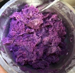紫薯糯米饼（豆沙馅儿）的做法 步骤2