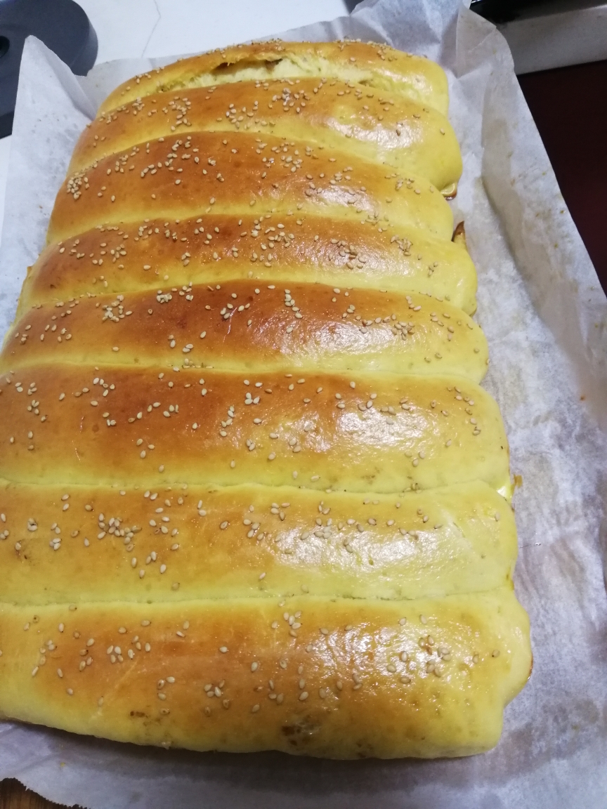 红薯排包（无黄油免揉膜）新手面包，普通面粉也成功