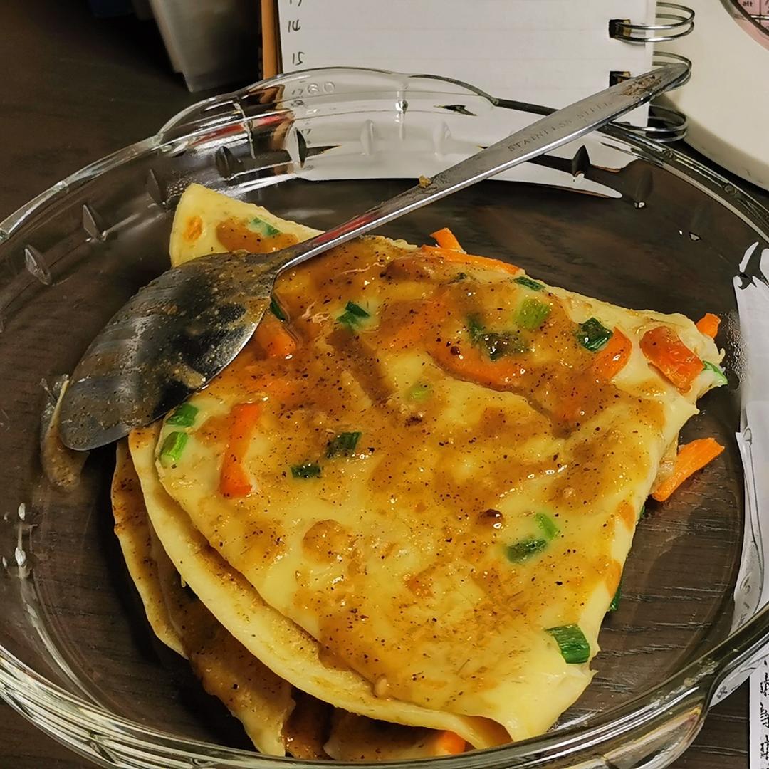 不粘粉，不揉面，5分钟就能搞定的鸡蛋饼