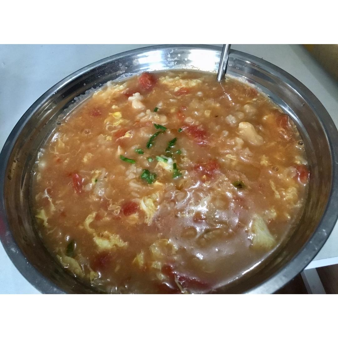 西红柿鸡蛋疙瘩汤