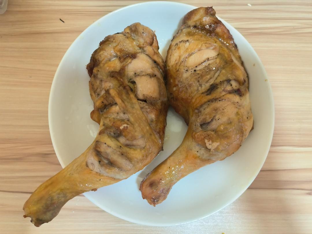 奥尔良大鸡腿空气炸锅我能吃一只