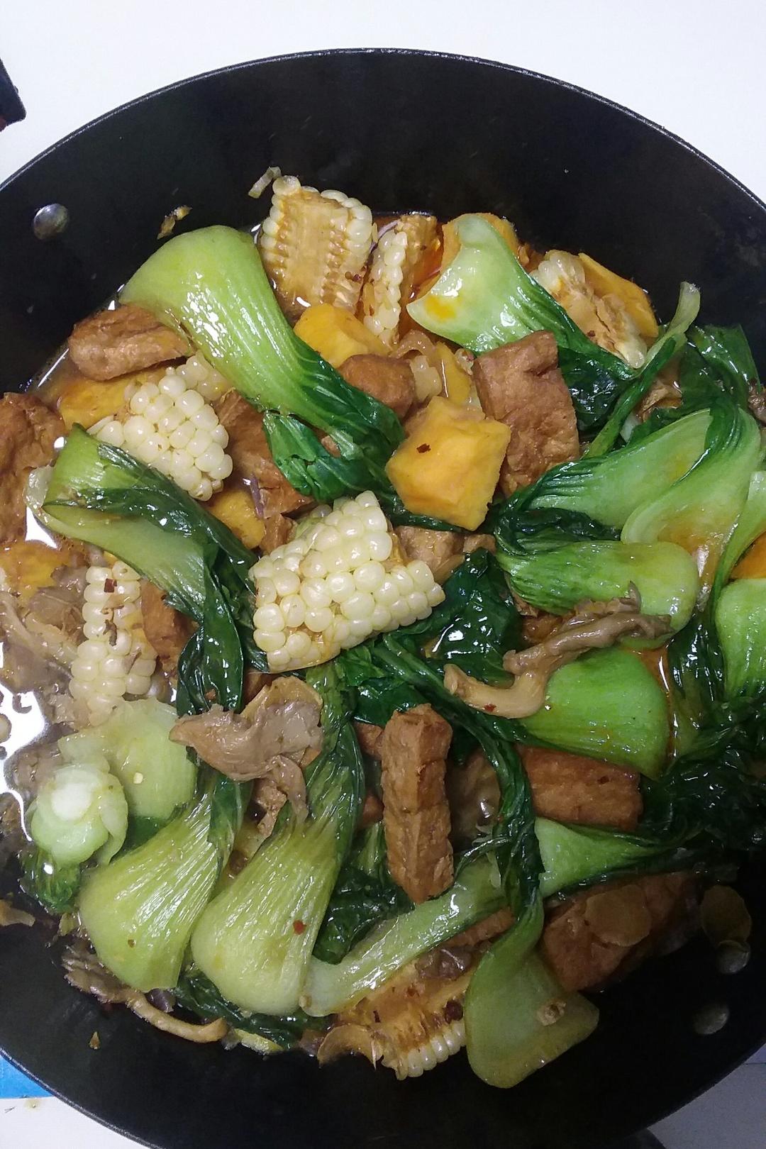 自己幸福的人生做的一盆素菜