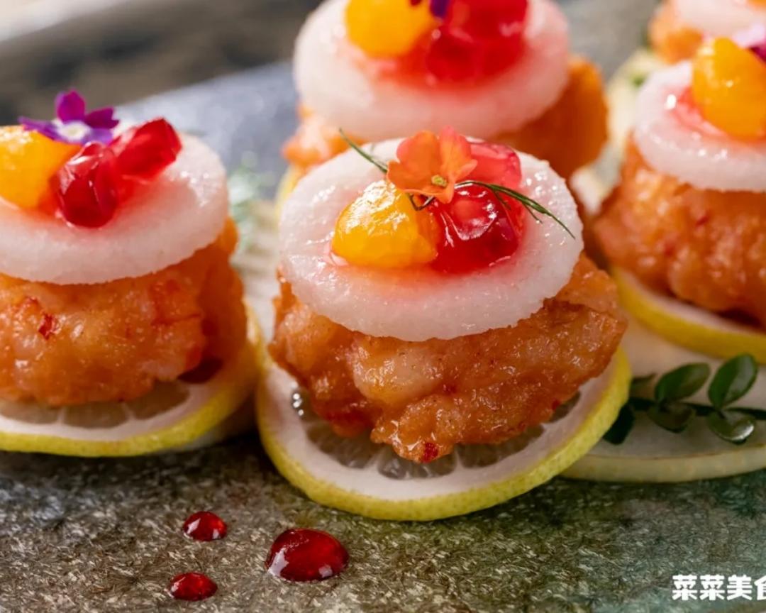 鲜虾脆梨饼的做法